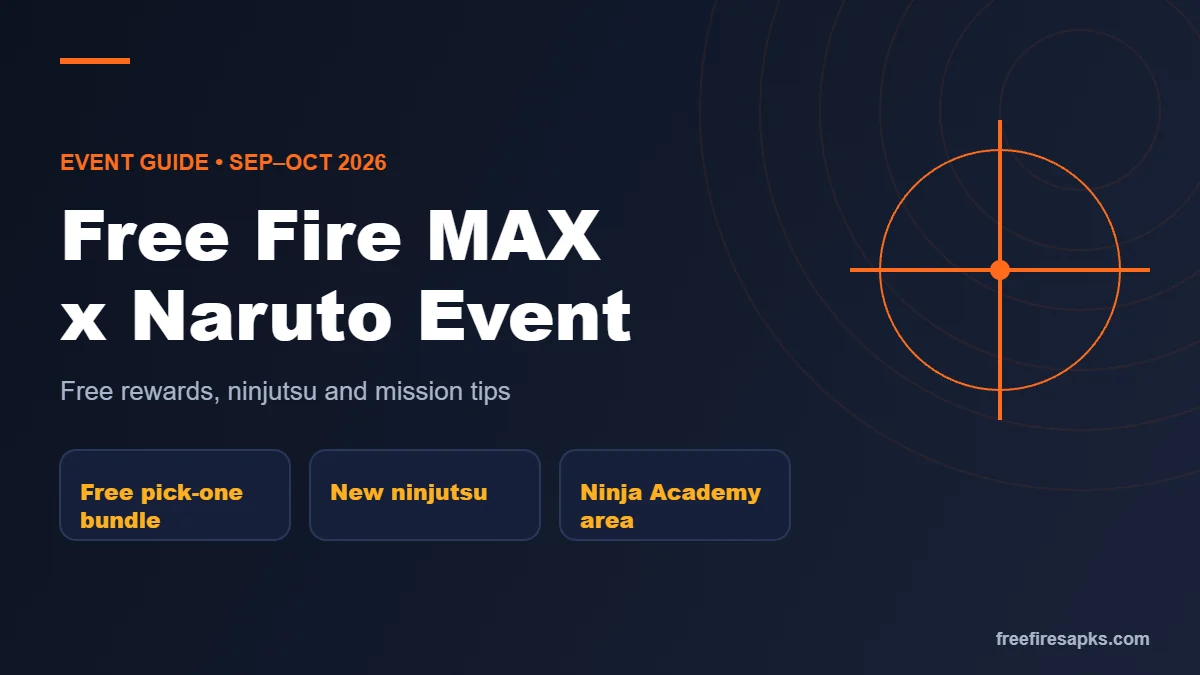 Free Fire MAX x Naruto event guide 2026 with free rewards, ninjutsu and mission tips